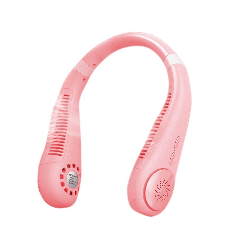 

Portable Bladeless Fan Mini Neck Fan USB Rechargeable Hanging Silent Cooling Fan for Outdoor Air Cooler(Pink)