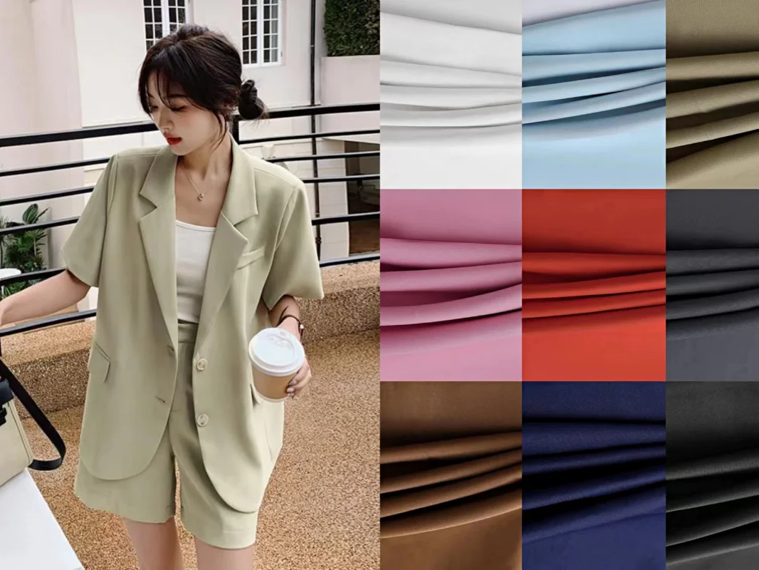 Worsted suit twill high-grade anti-wrinkle solid color suit trousers uniform trench coat black stretch-free fabric