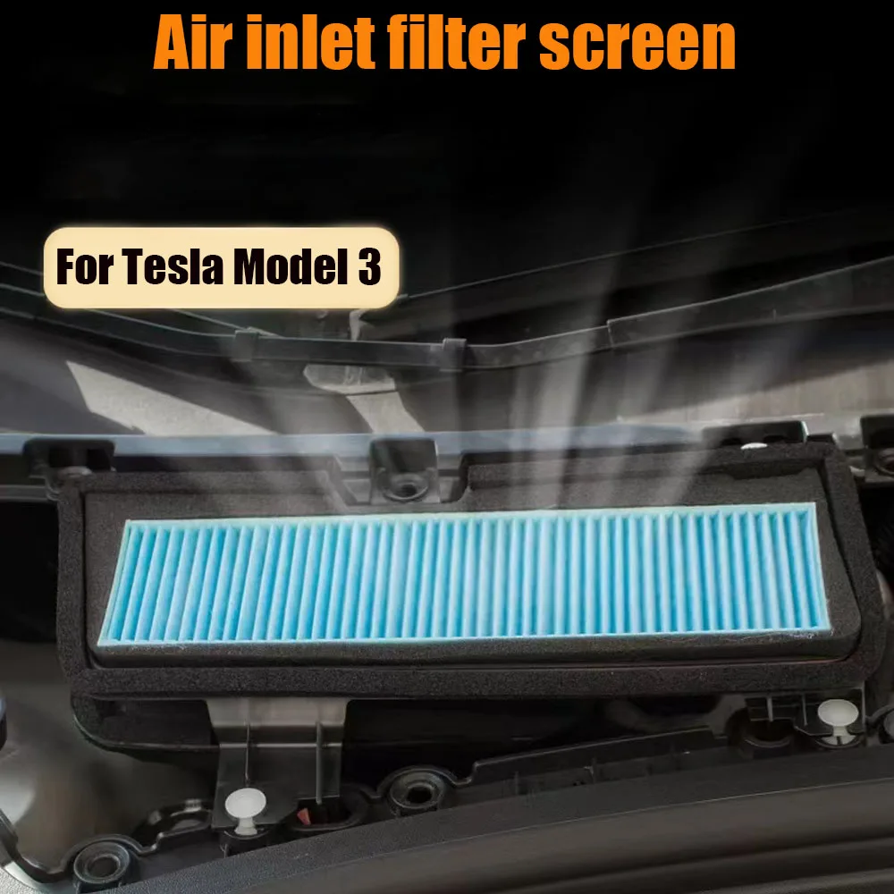 

For Tesla Model 3 2021 2022 Car Intake Air Filter Melt Blown Fabric Flow Vent Cover Air Conditioning Intake Grille Inlet Covers