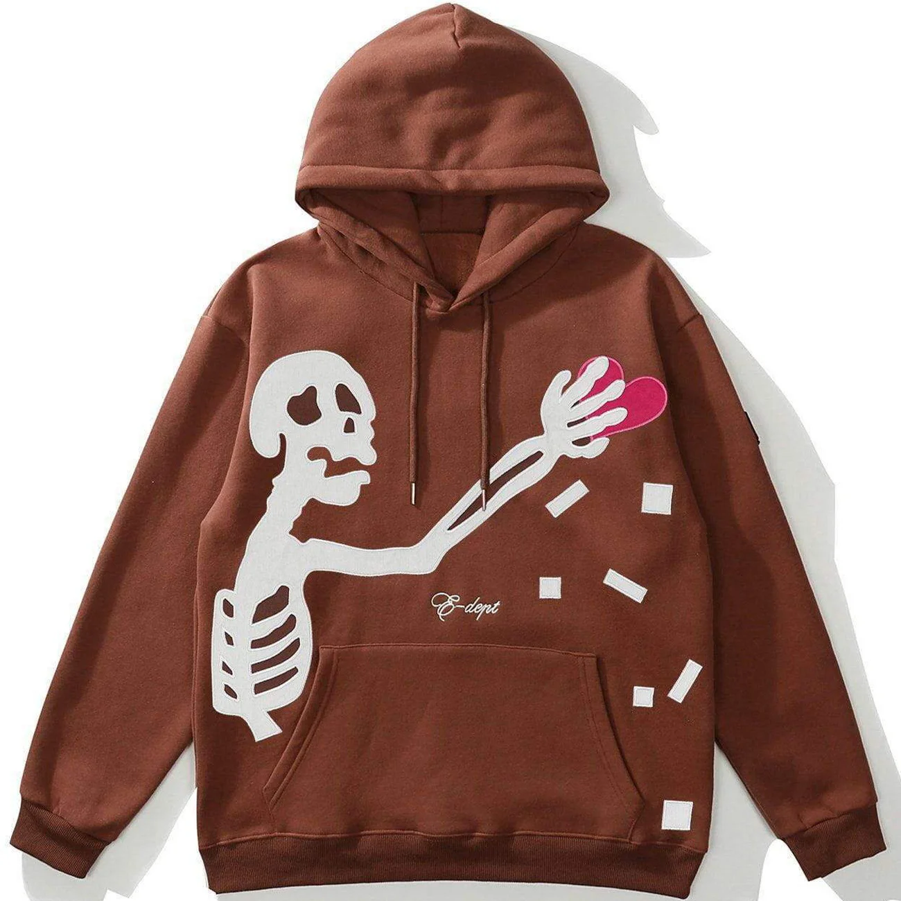 

Harajuku Hip Hop Streetwear Heart LACIBLE Thief Fleece Hoodie Pullover Fashion Loose Casual Skull Hooded Sweatshirt Men Clothing