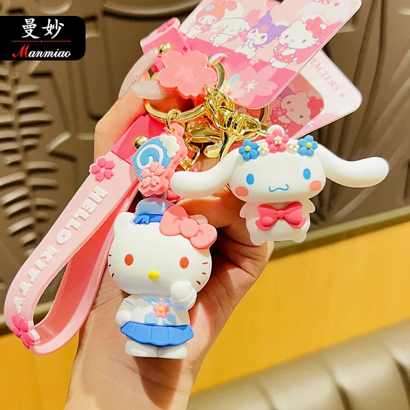 

Kawaii Sanrio мультфильм вишня силиконовая фотография hello Kitty Cinnamoroll школьная сумка подвеска рождественские креативные подарки на день рождения
