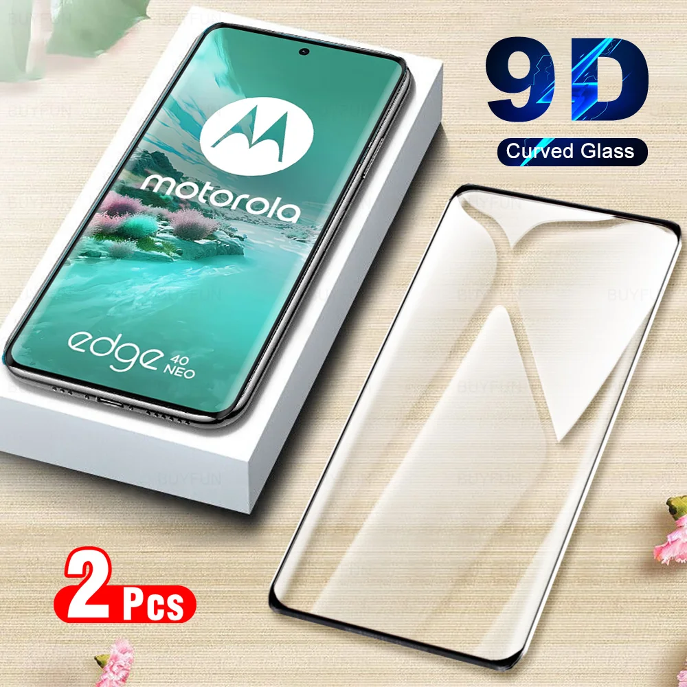 Изогнутое стекло 9D для Motorola Edge 40 Neo 2 шт. закаленное Moto Rola Edge40Neo 40Neo Edge40 5G защита