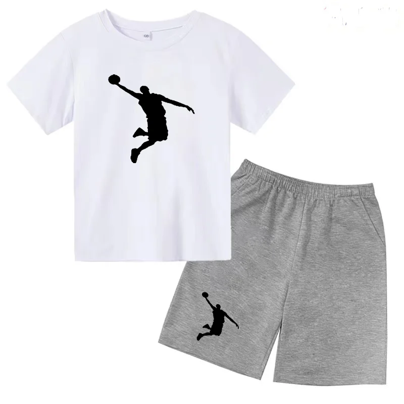 

T-shirt Set Boys Summer Basketball Idol Training Girls Brand Sports Clothes Top Shorts 2 Pieces Children's Clothes Holiday Gift