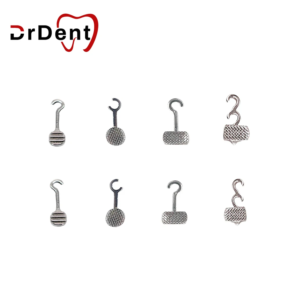 

Drdent 10pcs Right/Left Dental Orthodontic Crimpable Curved Hook With Buccal Tube Bondable Mesh Base Accessory