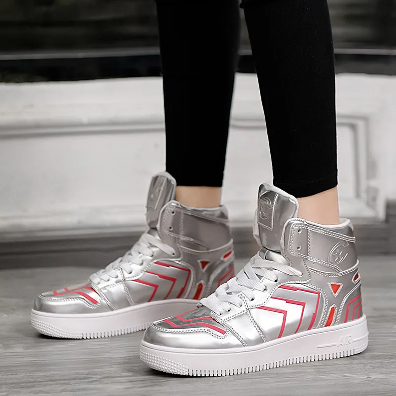 New Design Red High top Men's Sneakers Skateboard Unisex Outdoor Reflective Platform Sports Shoes Trainers Women Zapatillas 2022