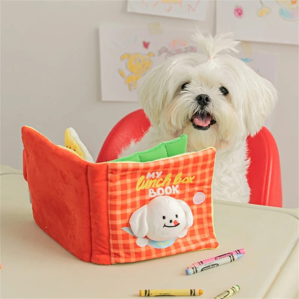 

Treat Dispensing Interactive Puppy Plush Dog Toys Book Style Squeaky Toys Snuffle Pad for Medium Dogs Kill Time