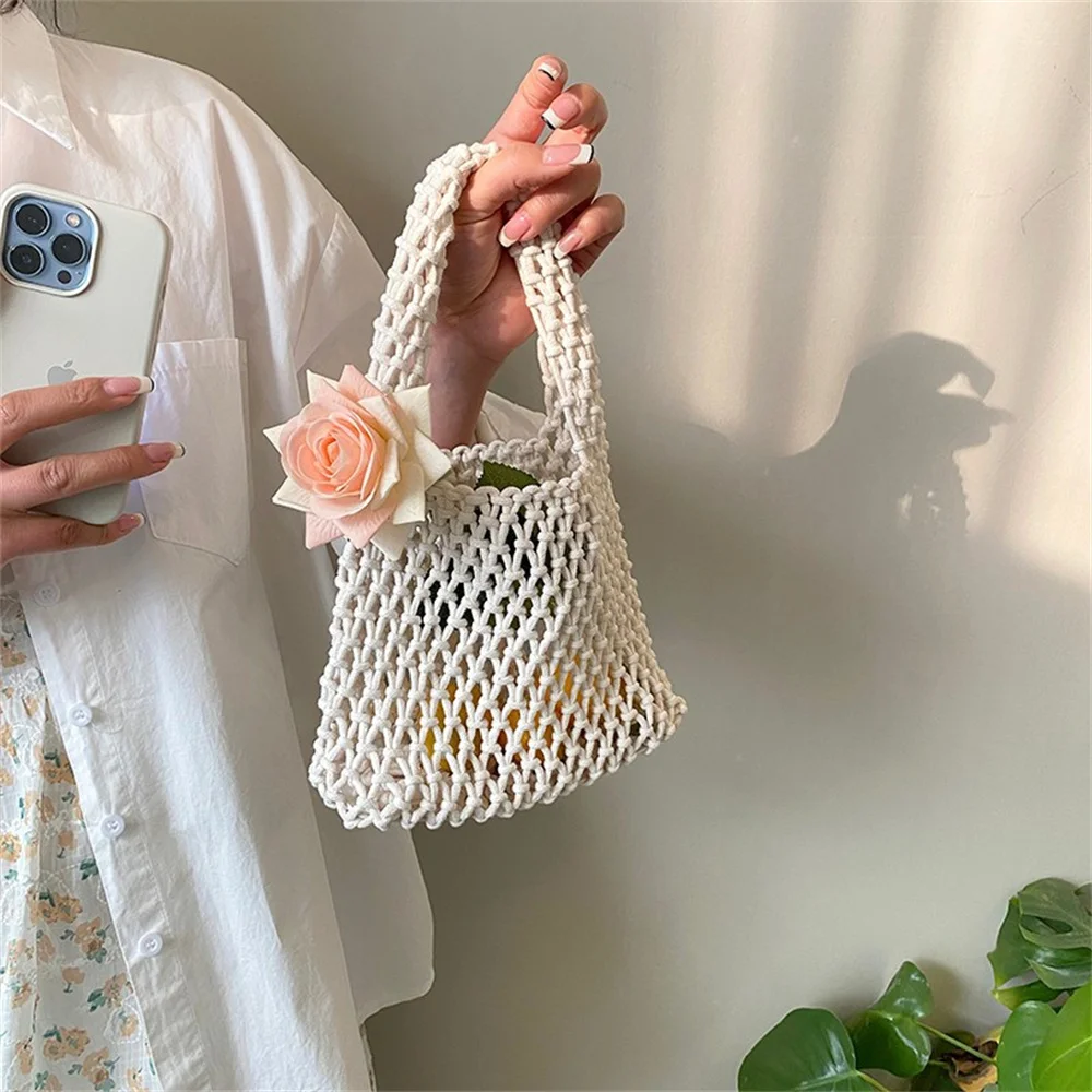 

Соломенная плетеная женская сумка-тоут с вырезами, Модная вязаная крючком сумка на запястье из ПУ кожи, женские кошельки, сумка-мешок