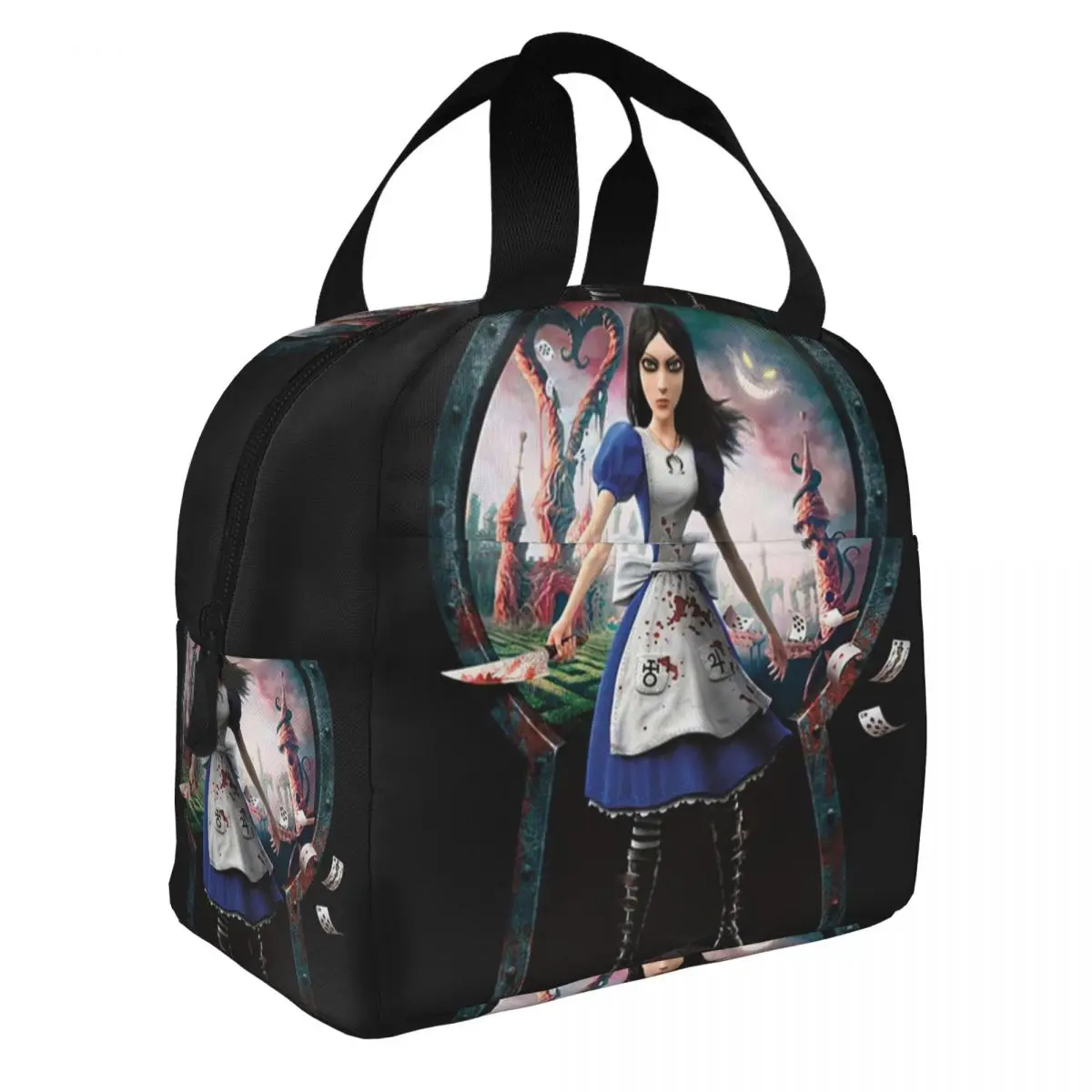 Alice Madness Returns,Video Game Lunch Bento Bags Portable Aluminum Foil thickened Thermal Cloth Lunch Bag for Women Men Boy
