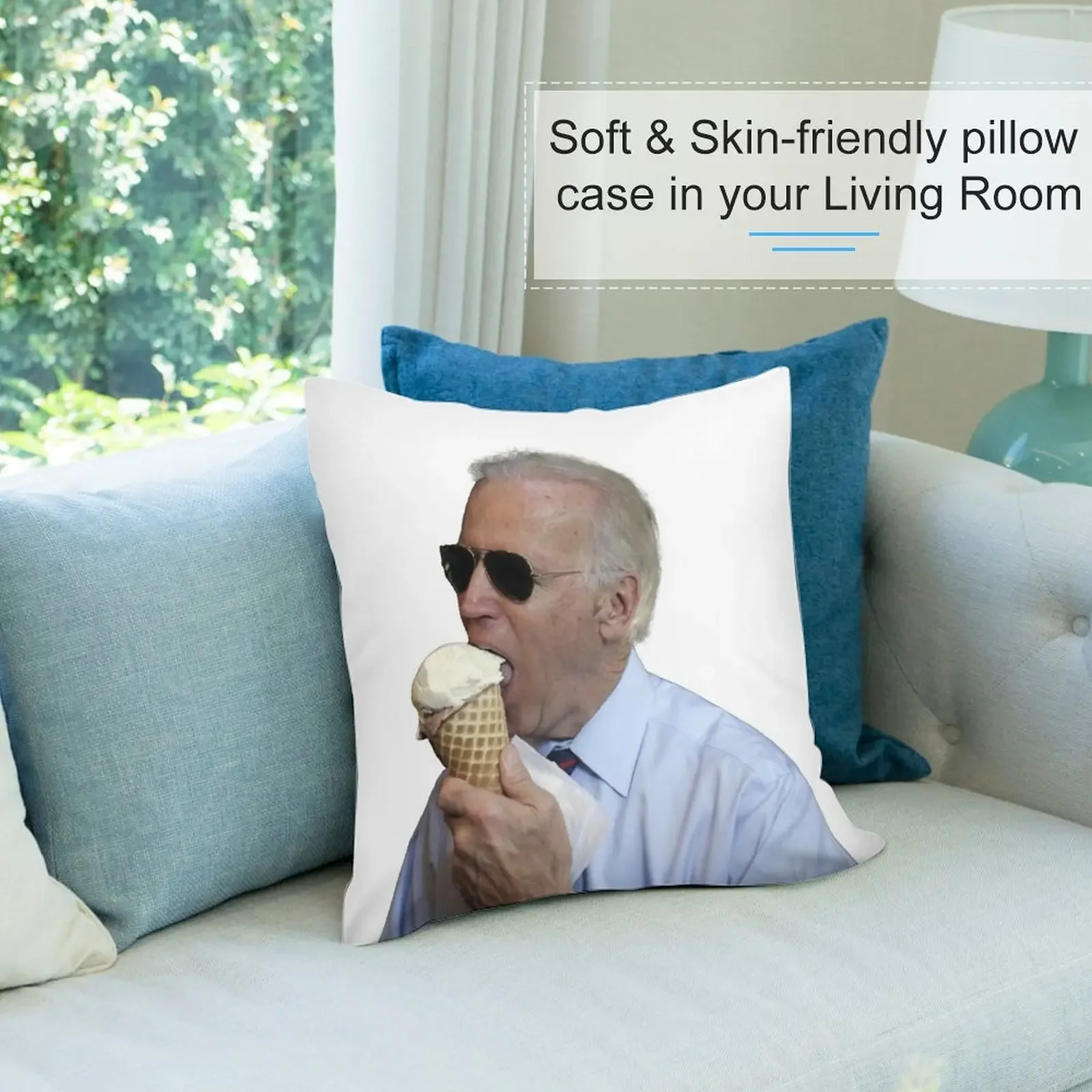 Декоративная наволочка Joe Biden Eating Ice Cream