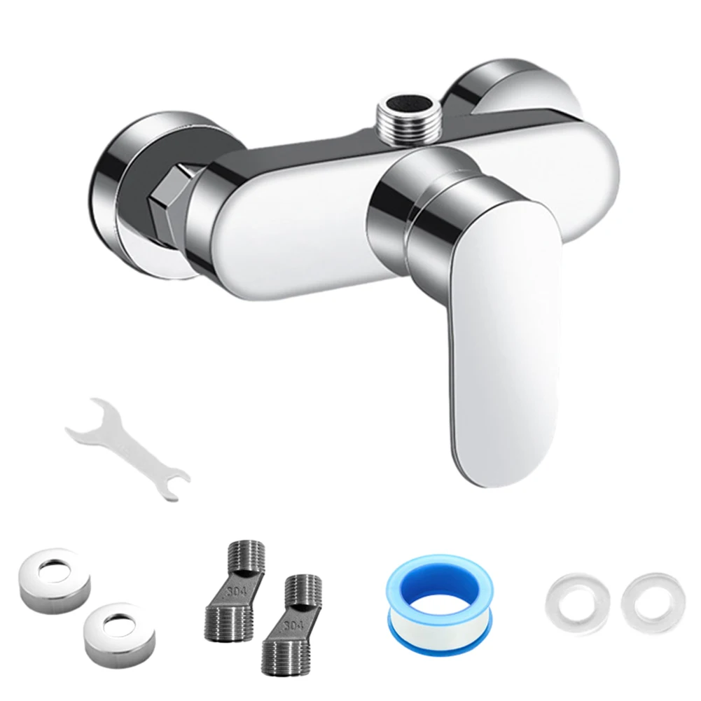 

Control Valve Shower Faucet Wall Mount 1/2\\\\\\\" Outlet Anti-calc Design Easy To Install Energy Saving Hot/Cold Mixer Faucet