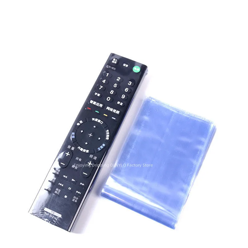 10Pcs Clear Shrink Film Bag TV/Air Condition Remote Control Transparent Case Cover Protective Anti-dust Controller Bag 6/8X25cm