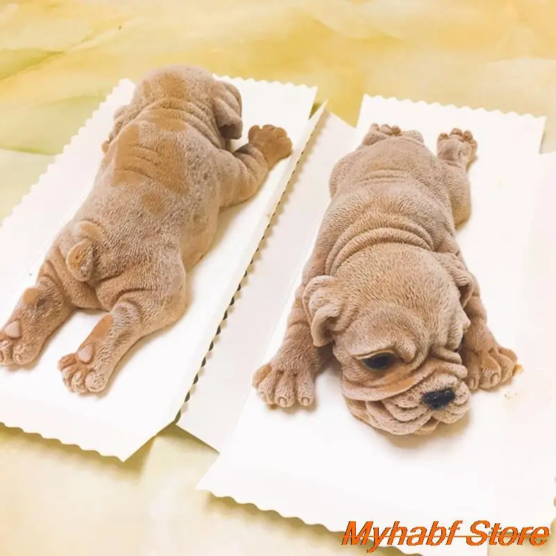 

Силиконовая форма в виде милой собаки, «сделай сам», 3D форма для торта Shar Pei Mousse, для помадки, торта, мороженого, искусственные инструменты дл...