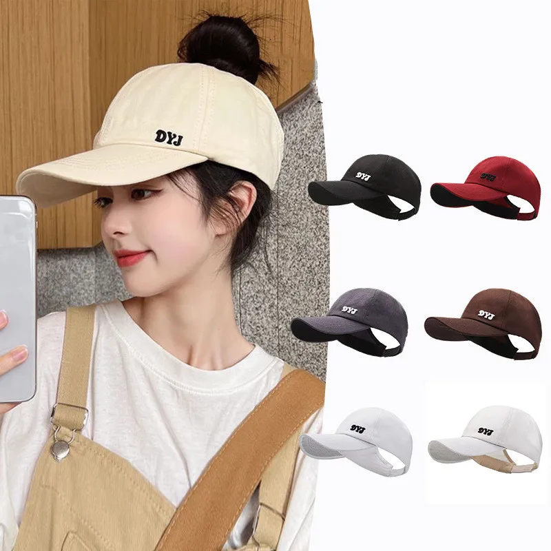 

Half Empty Top Baseball Cap Can Tie High Ponytail Show Face Small Sun Hat Female Sun Protection Cap Duck Tongue Hat
