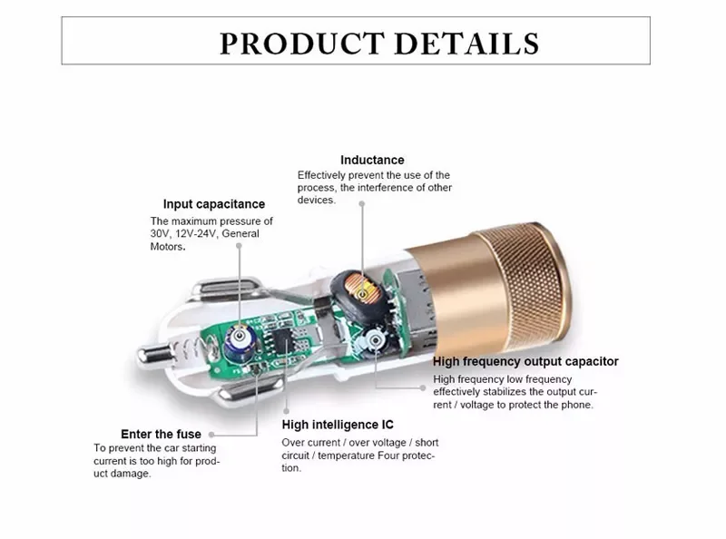 Автомобильное зарядное устройство с двумя USB-портами + кабель USB 3 1 типа C для