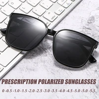 2022 fashion polarized prescription sunglasses men women myopia eyewear oversized black cat eye sun glasses diopter 0 to 6 0