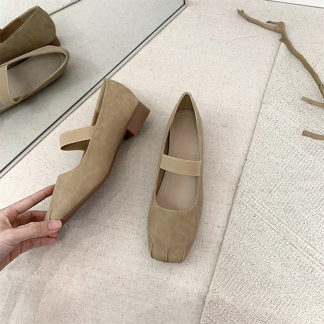 2024 осенняя модная балетная женская обувь на плоской подошве в стиле ретро