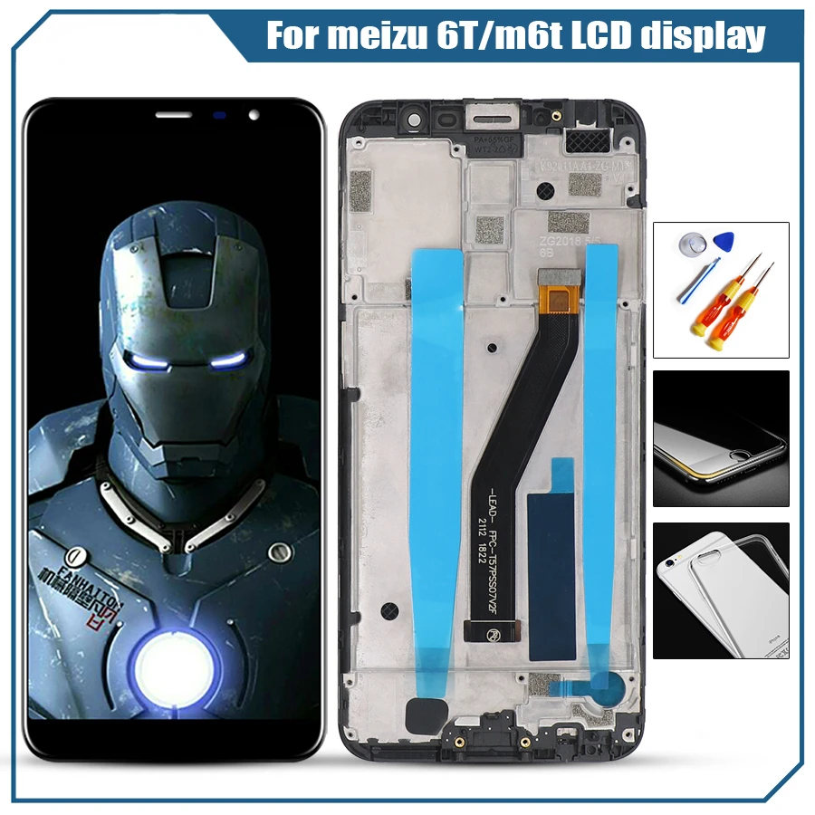 

Meizu m6t LCD Display Replacement + Touch Screen Digitizer Meizu m6t Phone LCD Case +Tool 6T LCD screen with frame