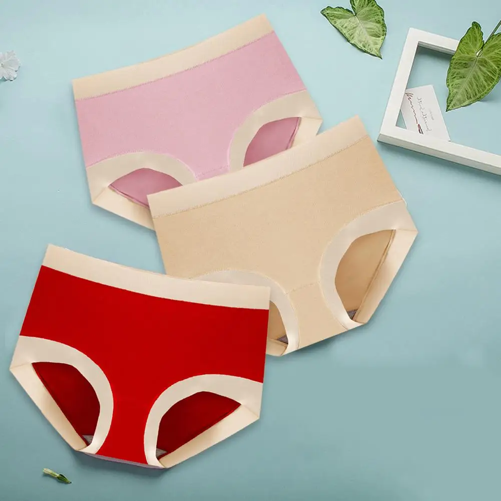 

Женские трусы контрастных цветов, хлопковые быстросохнущие Мягкие Бесшовные женские трусики с защитой от пилинга