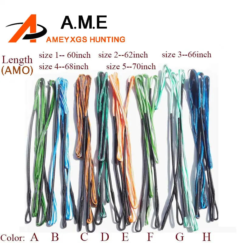 1pc 60/62/66/68/70inch AMO Size Replacement Archery Bow String 16 Strands Traditional Recurve Longbow Hunting Target Shooting