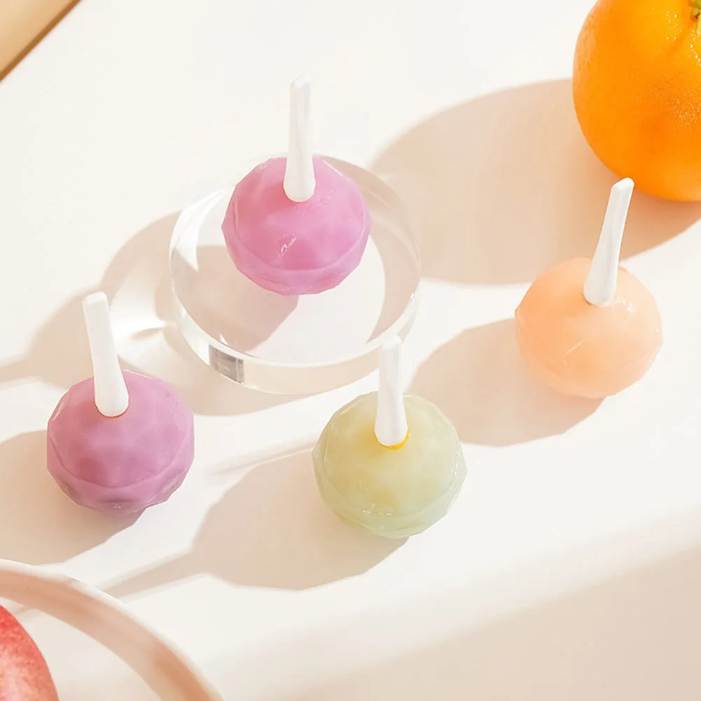 

4 Piece Silicone Round Diamonded Popsicle Mould Reusable Fridges Ice Cubes Box for Summer Drinking 4pcs DIY Diamonded Lollipops