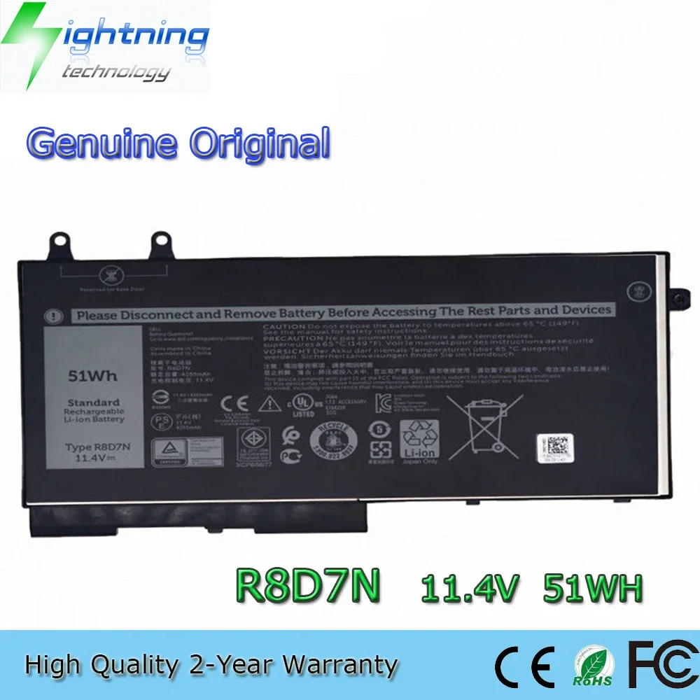 Новый оригинальный аккумулятор для ноутбука R8D7N 11 4 В 51 Втч Dell Precision 3540 3550 Latitude 5400