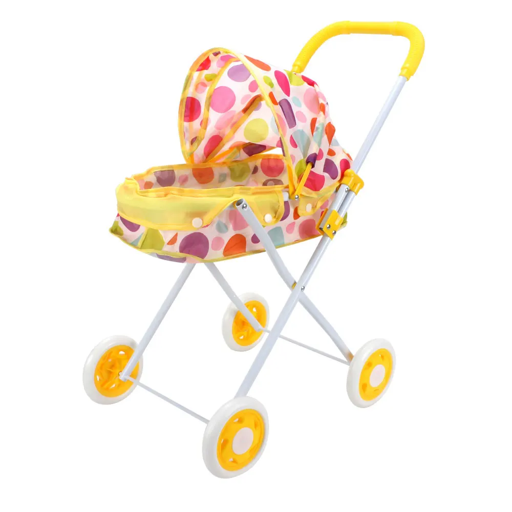 Simulation Doll Baby Stroller Infant Carriage Hardcore Trolley Toy for Girls Accessory Play House Toys