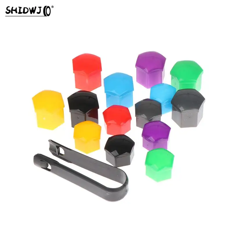 

20pcs 17/19mm Wheel Lug Nut Center Cover Caps + Removal Tool General Car Exterior Decoration Protecting Bolt Parts