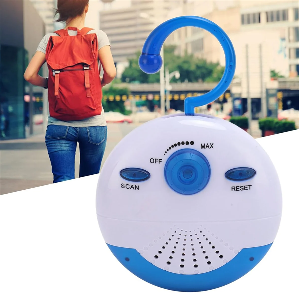 Waterproof Shower Radio Mini Portable FM Built in Speaker for Bathroom Kitchen Boating Hiking