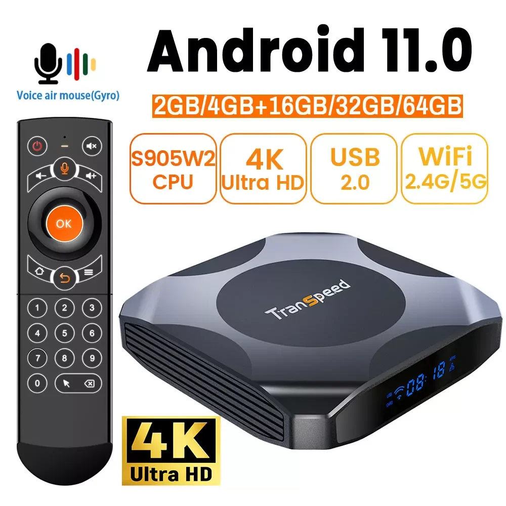 ТВ-приставка Android 11 Быстрая Двойная Wi-Fi AV1 Mali-G31 MP2 32 Гб 64 BT5.0 1080P 3D 4K - Цена: 4091.54