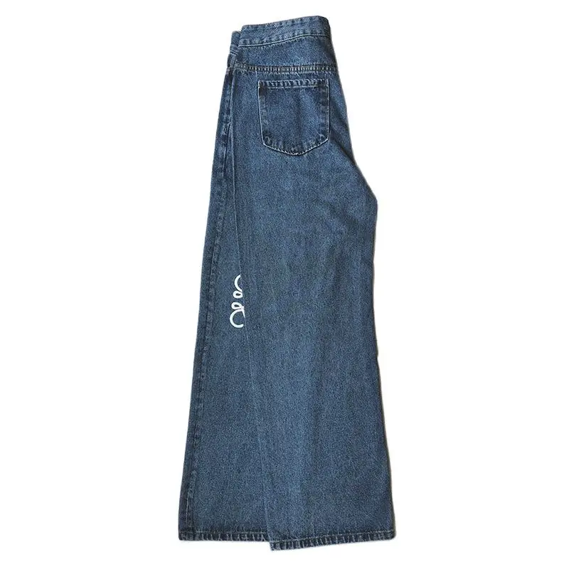 

Size XS-5XL 2023 Autumn New High Waist Embroidered LOGO Straight Leg Wide Leg Women's Jeans