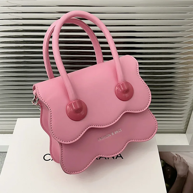 

Small Fresh and Simple Letter Solid Color Small Square Bag 2022new Korean Version of The Cute Handbag Chain Shoulder Women's Bag