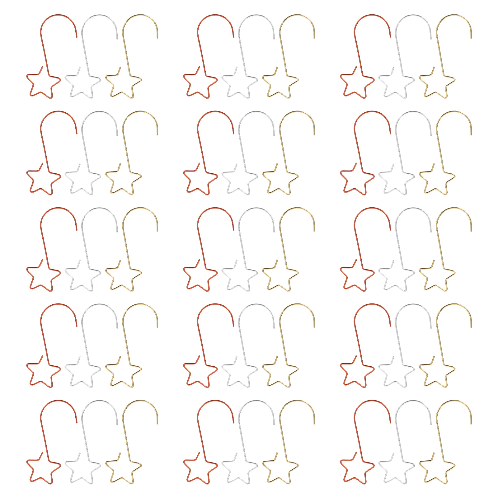 

60pcs Xmas Star-shaped Hangers Decorative Hooks Hanging Xmas Tree Ornaments