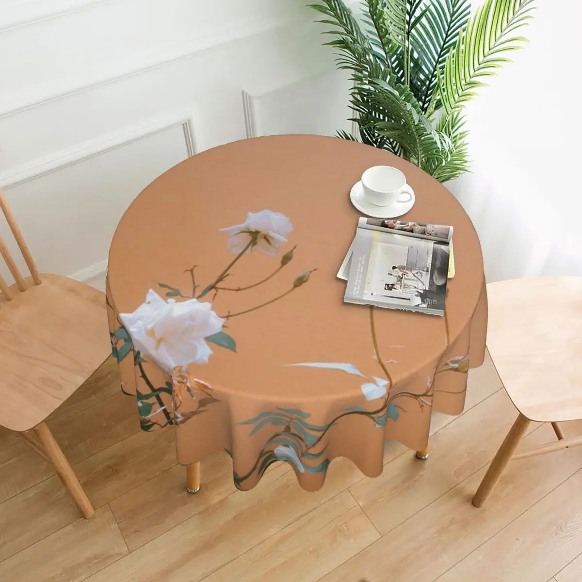 

Beautiful Flower Landscape Gift Table Cloth Tablecloths Polyester Printed Waterproof Round Manteles for Dining Table Decor