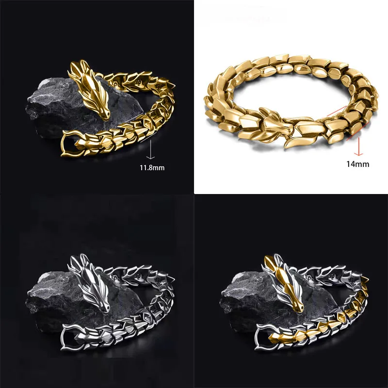

Dragon Bracelet Dragon Bracelet Dragon Pattern Bracelet Dragon Scale Bracelet 2022 New Men's Personality Exaggerated Bracelet