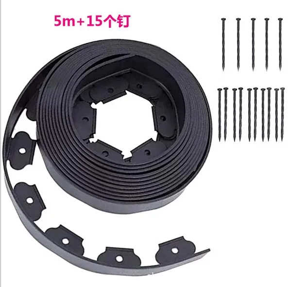 

5m/16.4ft Cuttable Garden Edging Border Lawn Edge Landscape Flower Bed Edging with Nails Gardening Supplies Tools garden garden