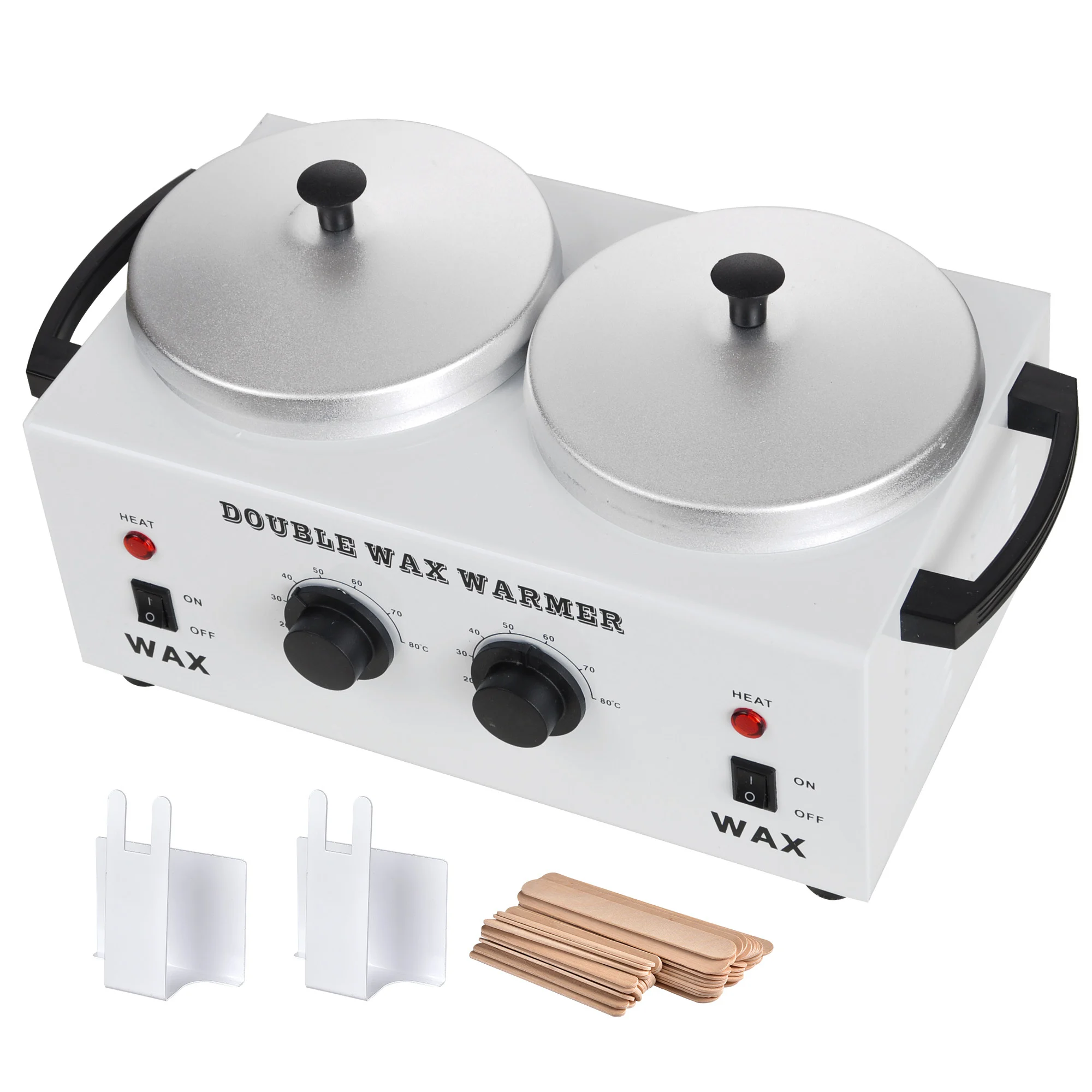 Dual Pot Wax Warmer Professional Electric Heater Dual Parrafin Hot Facial Skin Equipment SPA Adjustable Temperature Set