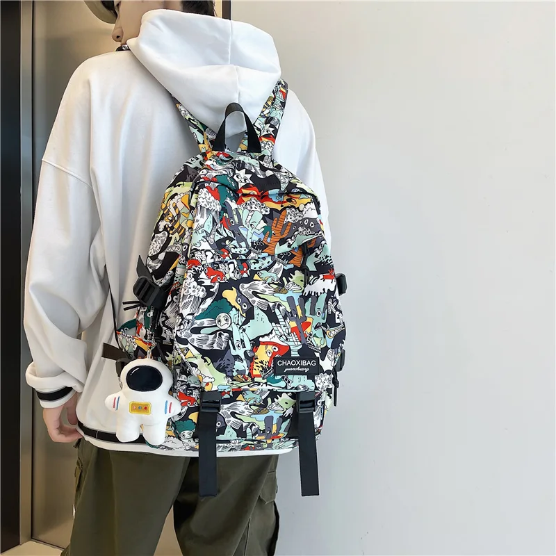 

Female Nylon Backpack Casual Classical Women Backpack Fashion Women Shoulder Bag Solid Color School Bag For Teenage Girl