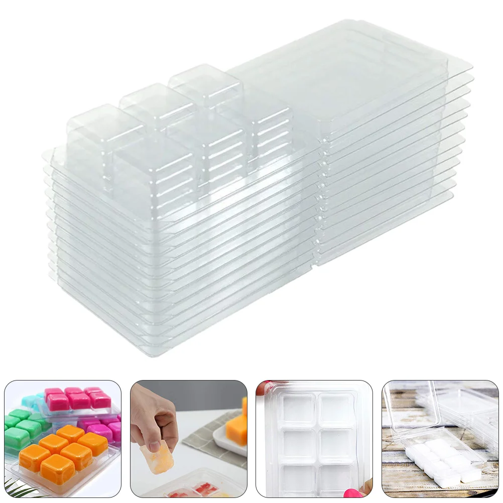 

50 Pcs Blister Packing Box Chocolate Fondant Moulds Wax Cube Bead Melt Mold The Pet