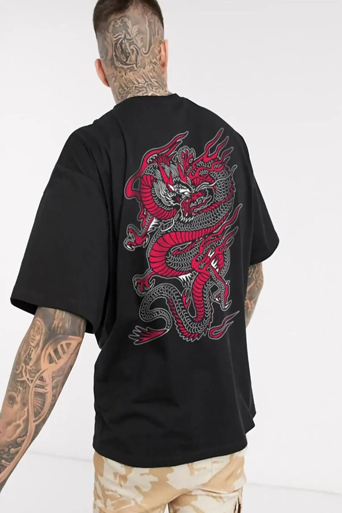 

Printed Bicycle Collar Unisex Oversized T-shirts for Men Tee For Men Summer Fashion 95462095