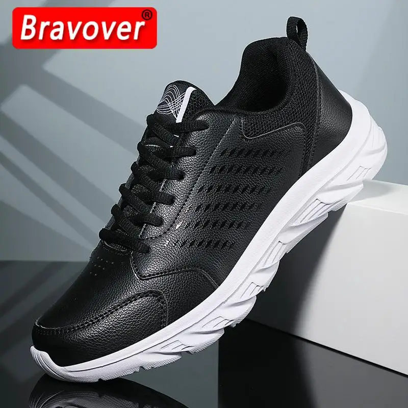 Men Running Shoes Breathable Sneakers Men Lightweight Outdoor Sport Shoes Leather Men Walking Athletic Shoes Zapatos Deportivos