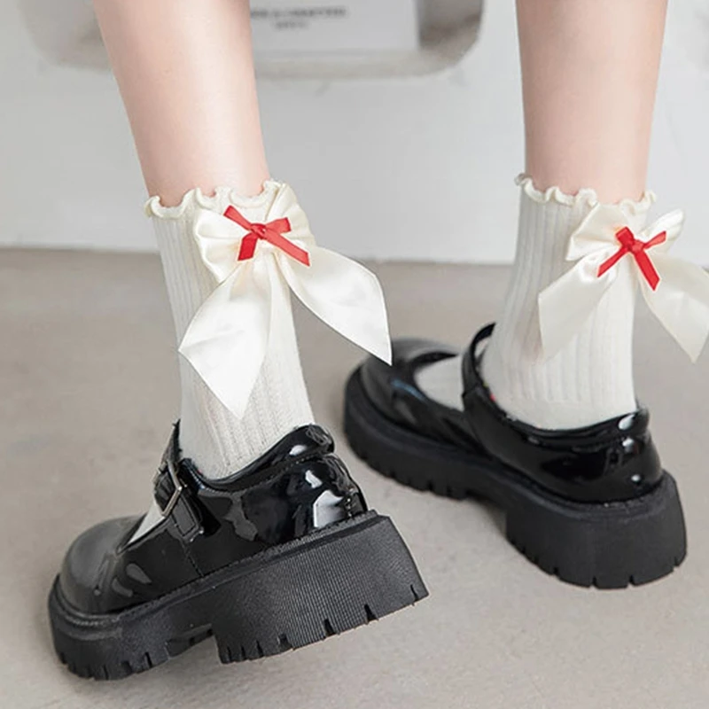 

Cute Lolita Socks Japanese KawaiiWomen White Ruffle Ankle Cotton Socks