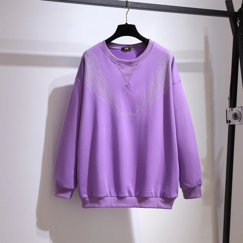 Женская Толстовка Больших Размеров Повседневная Хлопковая Полиэстеровая Смесь