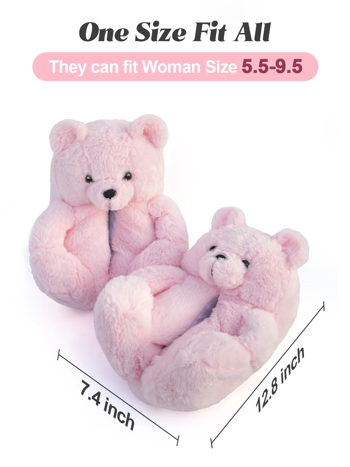 Women Home Indoor Soft Cute Fluffy teddy bear Slippers Winter Warm Shoes Cartoon Plush fuzzy Teddy Bears Slippers for Holiday