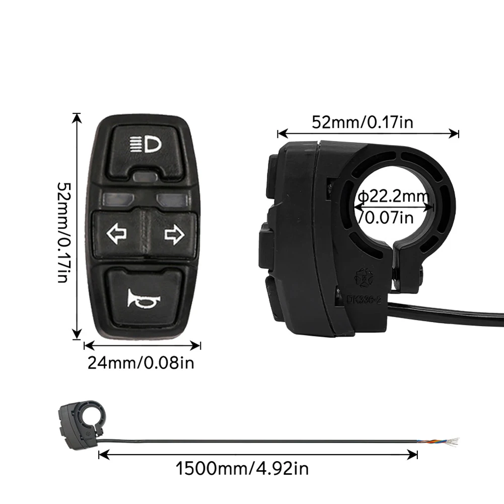 

Bicycle Components 1 *switch 52*52*24mm Black For Electric Bicycles For Electric Scooters For Mountain Tricycles