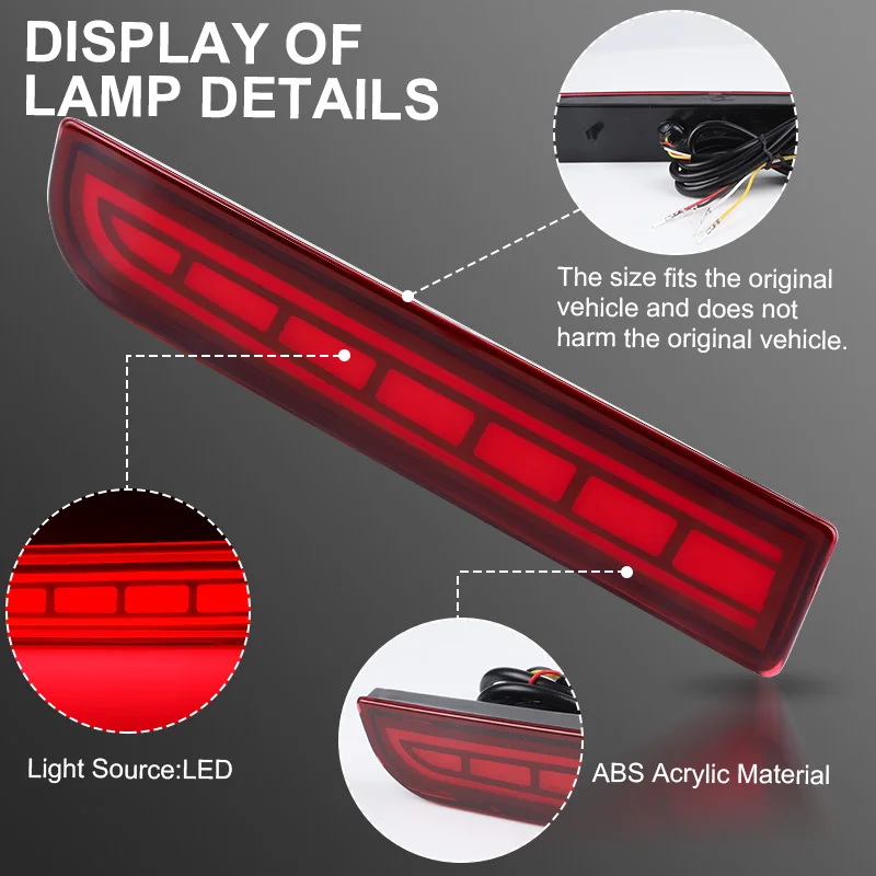 Лампа для заднего бампера 3 в 1 светодиодная лампа тормоза указателя поворота