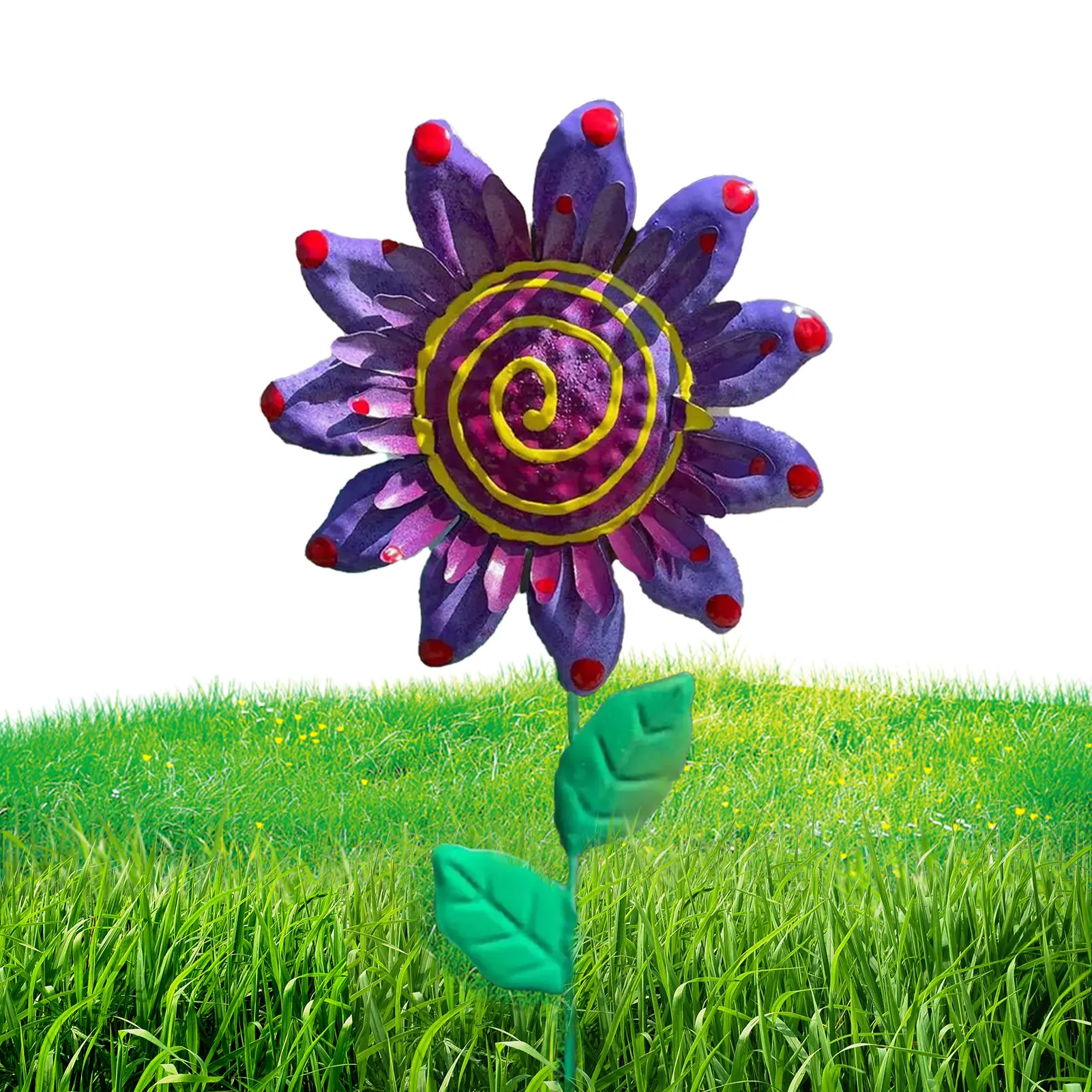 

Металлический Цветочный садовый декор, 23,6 дюйма, наружный красочный Подсолнух, 23,6 дюйма, для помещений и улицы, стойка для поддержки растени...