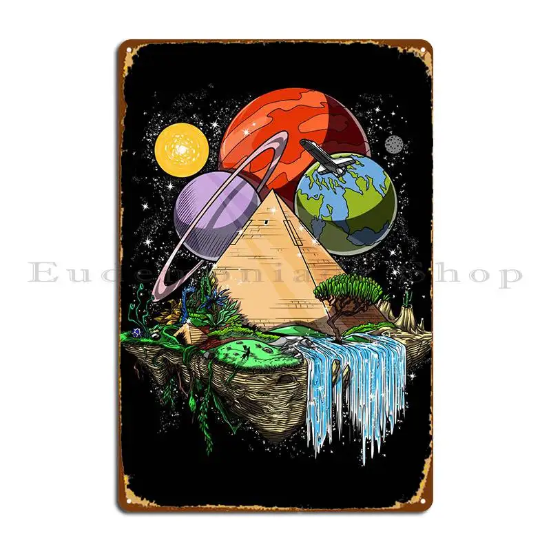 

Космические Египетские пирамиды, металлические искусственные элементы, украшение для гаража, дизайнерский оловянный знак, плакат