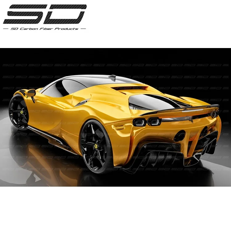 SD стиль сухого углеродного волокна передняя губа боковая юбка задний диффузор