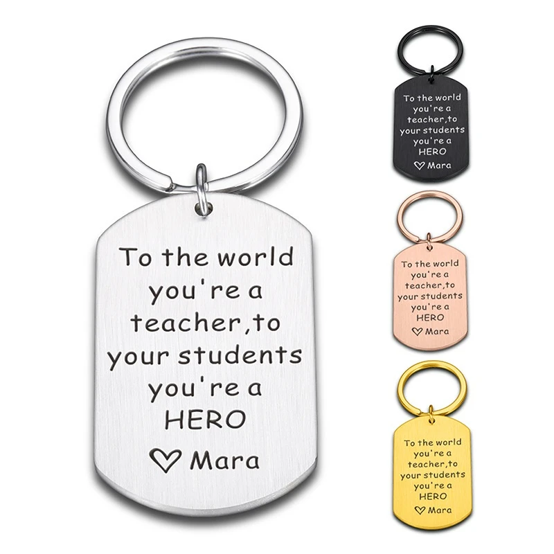 

New Keychain Customized Teacher Gift PE Math Art Science Music Teacher Professor Personalized Thank You Gift Jewelry Accessories