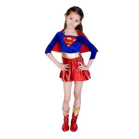 Детский костюм супердевушки для косплея, карнавальный костюм для дня рождения, одежда